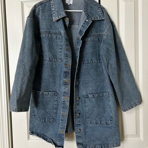 Women's Vintage Blue Denim Chore Coat